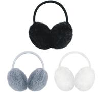 RDecoX Ear Muffs Fluffy Ear Warmer Plush Thermal Furry Ear Covers Windproof Soft Headband Sequin Winter Headwear Outdoor Sports Earflaps Ski Cycling & Running Ideal for Boys Girls & Womens (BLACK)