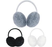 RDecoX Ear Muffs Fluffy Ear Warmer Plush Thermal Furry Ear Covers Windproof Soft Headband Sequin Winter Headwear Outdoor Sports Earflaps Ski Cycling & Running Ideal for Boys Girls & Womens (GREY)