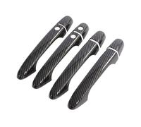 RDEQKIVZ Outer Door Handle Cover Compatible with for Civic 9th Gen 2012-2015 Car Carbon Fiber Style Black Exterior Door Handle Moulding Cover Trim W/Keyless Entry Decor