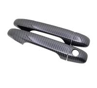 RDEQKIVZ Outer Door Handle Cover Compatible with Toyota for IQ AJ10 10 2008 2009 2010 2011 2012 2013-2015 Car Stickers Front Real Door Handle Chrome Carbon Cover Right Left