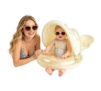 Rdfhrg Kids Water Float with Canopy | Inflatable Swim Ring with Canopy,Sequin Butterfly Kids Float - for 6 Months To 4 Years Old Boy Girl Beach Lake Bathtub Water Park River Pond Summer