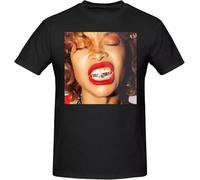RDFK Erykah Badu Shirt Men's Cotton Breathable Pattern Short-Sleeved T Shirt Fashion Black