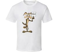 RDFK Wile E Coyote Cartoon Help Sign Tv Show Fan T Shirt White