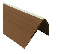RDFL 40x40mm PVC Bullnose Stair Anti Slip Nosing 1.18 Meters 46.45" Length Rubber Angle Step Edge TMW Profiles (Brown)