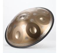 RDHMJSJAZ Handpan Drum, 22-Inch 9/10/12-Notes 440Hz/432Hz D Minor Kurd Handpan HandPan Instrument With Soft Handpan Bag, 2 Handpan Mallets, Handpan Stand And Dust-Free Cloth(9 Notes (440Hz))