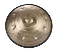 RDHMJSJAZ Handpan Drum 440Hz/432Hz 9/10/12 Notes Stainless Steel Pan Drum Metal Percussion Instruments,Gold-Spiral(10 Notes (440Hz))