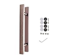RDIAYDN Modern Chinese Style Double-Sided Push Pull Bar Handle Kit - Stainless Steel Sliding Barn Door Entry Hardware for Glass Doors - Complete Setup (A L 40cm/20 inch)