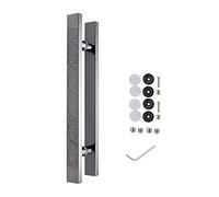 RDIAYDN Modern Chinese Style Double-Sided Push Pull Bar Handle Kit - Stainless Steel Sliding Barn Door Entry Hardware for Glass Doors - Complete Setup (C L 80cm/31.5 inch)