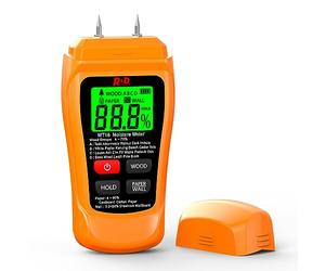 RDINSCOS 3-in-1 Damp Meter, Pin-Type Wood Moisture Meter for Walls, Paper, Logs, Woods, Plaster, Floors & Building Materials, Damp Detector Tester with Backlit LCD Display, Auto-off & Data Hold (MT18)