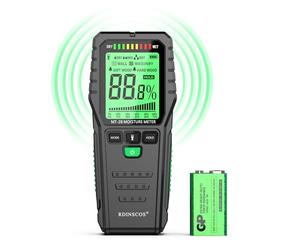 RDINSCOS Damp Meter, Pinless Wood Moisture Meter Tester for Walls, Logs, Caravan, Firewoods, 4 Modes Non-Destructive Moisture Reader Mold Detector with Color LCD Display, Alerts, Auto Shut-Off (MT28)