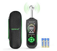RDINSCOS Pinless Damp Meter Wood Moisture Meter Tester with Spherical Probe | Non-Destructive 5-40 mm Damp Detector Reader for Walls Concrete Plaster with Color LCD Display, Visual & Sound Alerts (MT68)