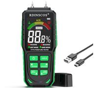RDINSCOS Wood Moisture Meter Pin-Type Damp Meter Detector Rechargeable Firewood Moisture Tester with LCD Display Moisture Detector for Wall,Wood,Logs,Buliding Material