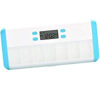 RDJSHOP Elderly Pill Box, 7 Compartment Intelligent Sealed Alarm Pill Box, Portable Electronic Pill Timer-reminder-dispenser with Digital Screen，pill Box for Vitamins,Blue