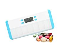 RDJSHOP Pill Box Reminder with Alarm Weekly Pill Box, Essential for Parkinson's Patients, Pill Box Dispenser with 7 Compartments,Blue