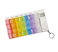 RDJSHOP Pill Organiser 7 Day Pill Box Organizer 4 Times a Day，28 Compartments Electronic Pill Box Reminder with Alarm，pill Box for Vitamins,rainbow