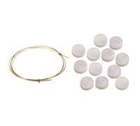 Rdjumpdjo 1 Pcs 8FT Acoustic Guitar 2.2mm Guitar Brass Fret Wire & 12Pcs White Mother of Pearl Luthier Dots Inlay Fret Side Marker