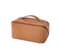 Rdjumpdjo 1 Piece Large-Capacity Travel Cosmetic Bag Makeup Storage Toiletry Bag PU Leather Cosmetic Box for Skin Cosmetics,B