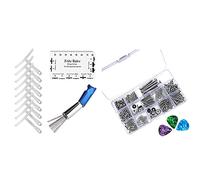 Rdjumpdjo 1 Set Electric Guitar Screw Kit with 9Pcs Understring Radius Gauge + String Action Ruler Gauge Tool