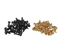 Rdjumpdjo 100 Pcs Guitar Bass Screws Parts for Scratchplates Pickguard, 50 Pcs Gold & 50 Pcs Black