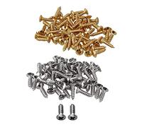 Rdjumpdjo 100 Pcs Guitar Bass Screws Parts for Scratchplates Pickguard, 50 Pcs Silver Color & 50 Pcs Gold