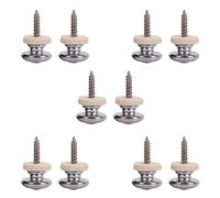 Rdjumpdjo 10PCS Wool Copper Guitar Strap Lock Locking Pegs Pins Mushroom Shape End Button Silver