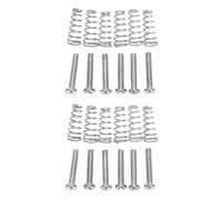 Rdjumpdjo 12 Pcs Electric Guitar Tremolo Bridge String Saddles Mount Adjust Conical Spring and Screws Silver