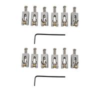 Rdjumpdjo 12 Roller Bridge Tremolo Saddles With Wrench For Strat Tele Electric Guitar Chrome Color