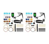 Rdjumpdjo 130 PCS Guitar Accessories Kit with Guitar Strings, Tuner, Capo, Picks, Pick Holder, Thumb Finger Picks, Bridge Pins