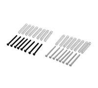 Rdjumpdjo 16 Pcs M2.5X32MM Electric Guitar Humbucker Pickups Adjust Height Screw and Spring - Pitch 0.4Mm, 8 Pcs Silver & 8 Pcs Black