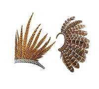 Rdjumpdjo 1Pcs Unisex Big Ear Cuff Non Piercing Gold Clip on Earrings & 1x Hair Band Indian Gypsy Dance Show Headband Accessories National Style