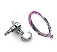 Rdjumpdjo 1Set Rainbow Colorful Color String for Acoustic Guitar & 6 Pieces Silver Acoustic Guitar Machine Heads Knobs