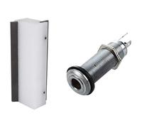 Rdjumpdjo 1x 1/4 Inch Chrome Cylinder Flush Mount Jack & 1 Pcs Guitar Fret Beveling File,45 Degrees 90 Degrees End Bevel-Flush