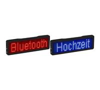 Rdjumpdjo 2 Pcs Bluetooth LED Name Badge Light Sign DIY Programmable Scrolling Message Board Display LED,Red Font & Blue Font