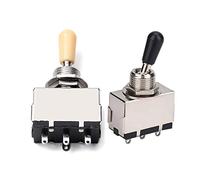 Rdjumpdjo 2 Pcs Guitar 3 Way Toggle Switch, Metal Enclosed 1 Pcs Black Tip & 1 Pcs Beige Tip for Lp Style Electric Guitar