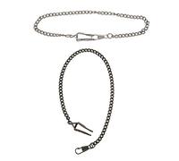 Rdjumpdjo 2 Pcs Retro Antique Vintage Pocket Watch Chain, Silver & Bronze