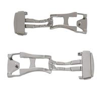 Rdjumpdjo 2 Pcs Stainless Steel Deployant Watch Strap Folding Buckle Clasp for, Smooth No.20Mm & Fosted No.18Mm