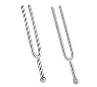 Rdjumpdjo 2 Pcs Tuning Fork with Soft Case & C523 Instrument Tuner Silver Tone Metal Tuning Fork, 440 Hz & 523Hz