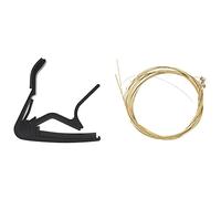Rdjumpdjo 2 Set Guitar Accessories: 1 Pcs Hand Quick Change Capo Black & 1 Set