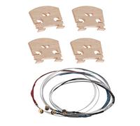 Rdjumpdjo 2 Set of Violin Parts: 1 Set of 4/4 Violin Bowstring Strings (G-D-A-E) & 1 Set of Violin-Bridge-5Pc-4/4 Maple Bridge
