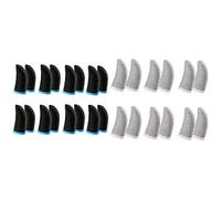 Rdjumpdjo 28Pcs 18-Pin Carbon Fiber Finger Sleeves for Mobile Games Screen Finger Sleeves- 12Pcs White & 16Pcs Black