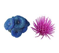 Rdjumpdjo 2pcs Aquarium Fish Tank Sea Artificial Fake Coral Ornament Decoration - & Blue