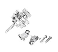 Rdjumpdjo 2Pcs Guitar Strap Lock Guitar Belts Buckle Button Thread & 2 Pcs Electric Guitar Roller String Tree String Retainer