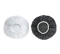 Rdjumpdjo 2Pcs Household Waterproof Shower Cap, Swimming Cap, Hotel Elastic Shower Cap Hair Set (White&Black)