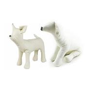 Rdjumpdjo 2pcs Leather Dog Mannequins Standing Position Dog Models Toys Pet Animal Shop Display Mannequin - White S & L