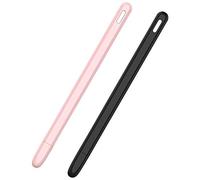 Rdjumpdjo 2Pcs Tablet Stylus Pen Protective Cover for 2 Cases Portable Soft Silicone Pencil Case - Pink & Black