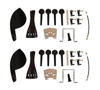 Rdjumpdjo 2X 4/4 Ebony Violin Parts Tailpiece Pegs Chinrest Maple Bridge Set