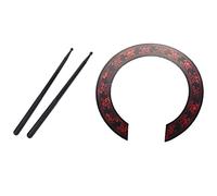 Rdjumpdjo 2x 5A Nylon Drumsticks Stick for Drum Set & 1 Pcs Soundhole Rosette Decal Sticker with Red Pattern