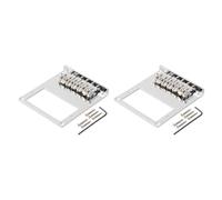 Rdjumpdjo 2X 6 Roller Saddle 6 String Humbucker Guitar Bridge for Tele Guitar (Chrome)