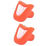 Rdjumpdjo 2X Funny Pet Dog Puppy Chew Sound Squeaky Giggle Big Smile Lips & Teeth Play Toy Red