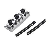 Rdjumpdjo 2x Guitar String Tree Guides String Retainer Bar for Strat Tele Guitar Replacement Parts, Black & 1x Electric Guitar String Locking Nut for Tremolo Bridge 42.2mm Silver